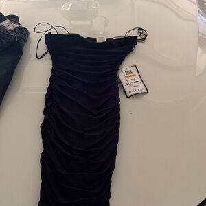 B Darlin Strapless Black Ruched Dress